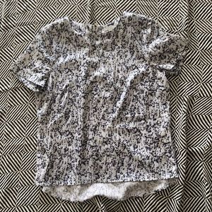 Black and white silky blouse